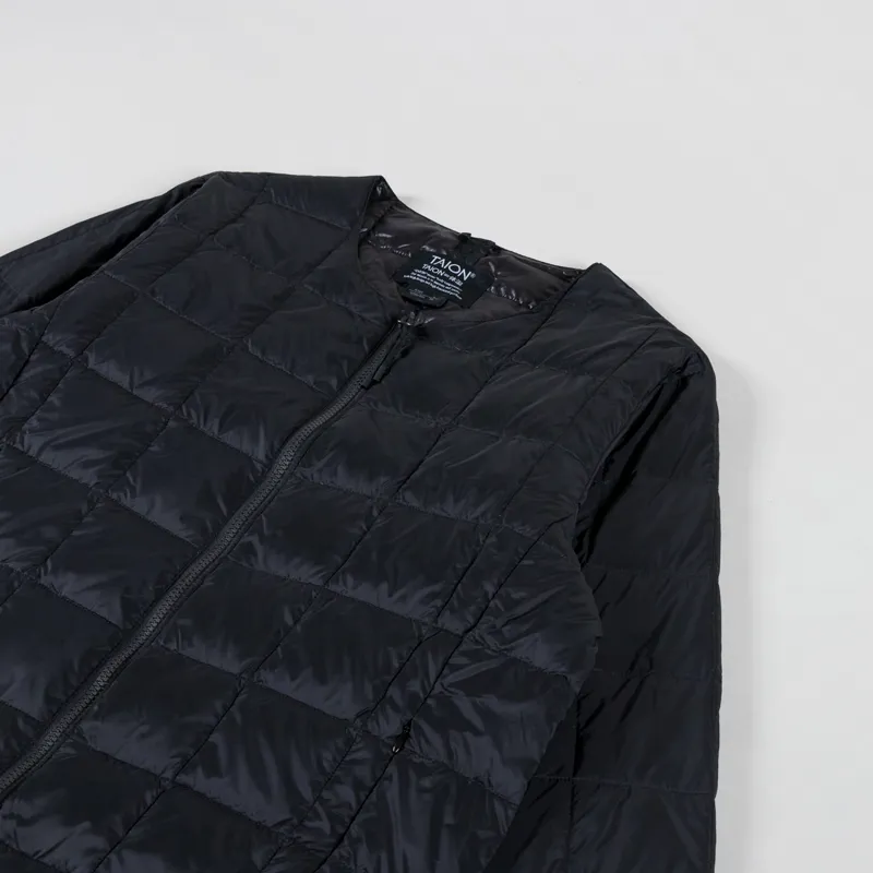 Taion Crew Neck Double Zip Down Jacket Black-3