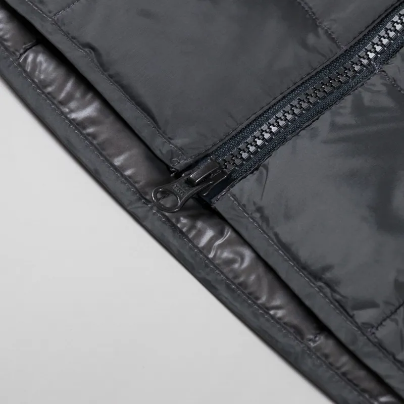 Taion Crew Neck Double Zip Down Jacket Charcoal-5