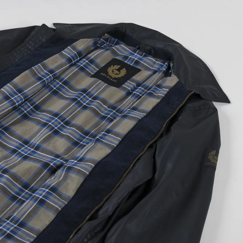 Belstaff Mens Waxed Tour Overshirt Jacket Dark Navy Blue