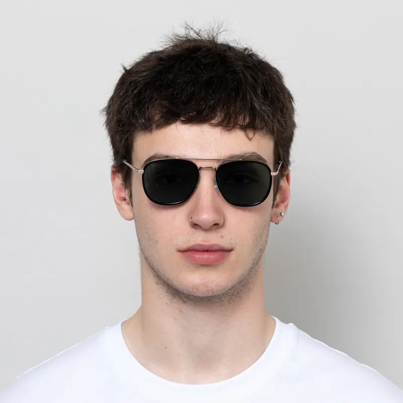 Messy Weekend Quentin Sunglasses Silver Green-1