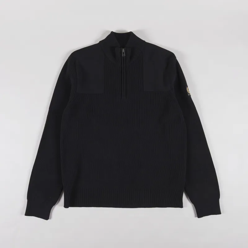 Belstaff Commander Quarter Zip Jumper Black