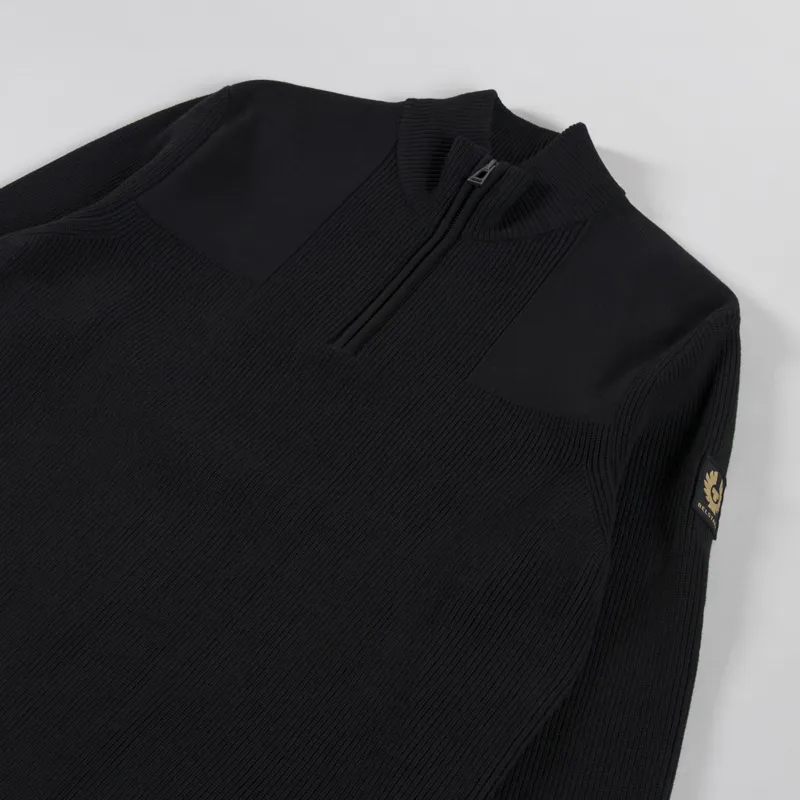Belstaff Commander Quarter Zip Jumper Black-2