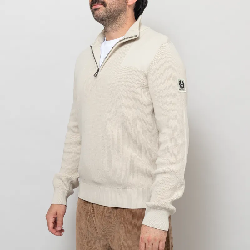 Belstaff Commander Quarter Zip Jumper Silver Birch-1