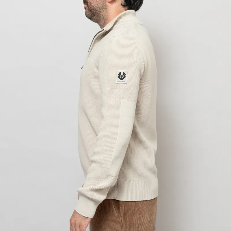 Belstaff Commander Quarter Zip Jumper Silver Birch-2