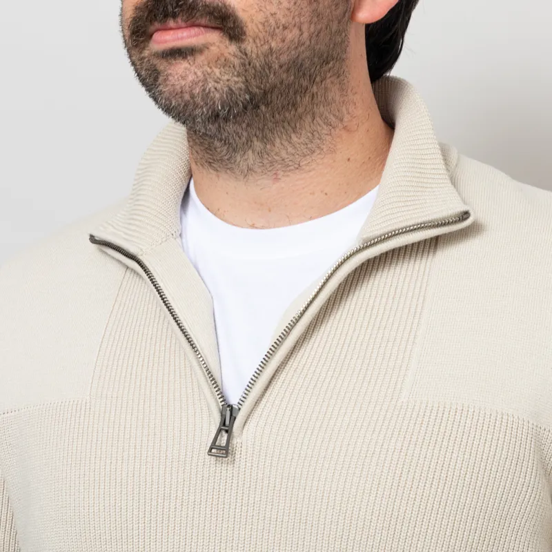 Belstaff Commander Quarter Zip Jumper Silver Birch-5