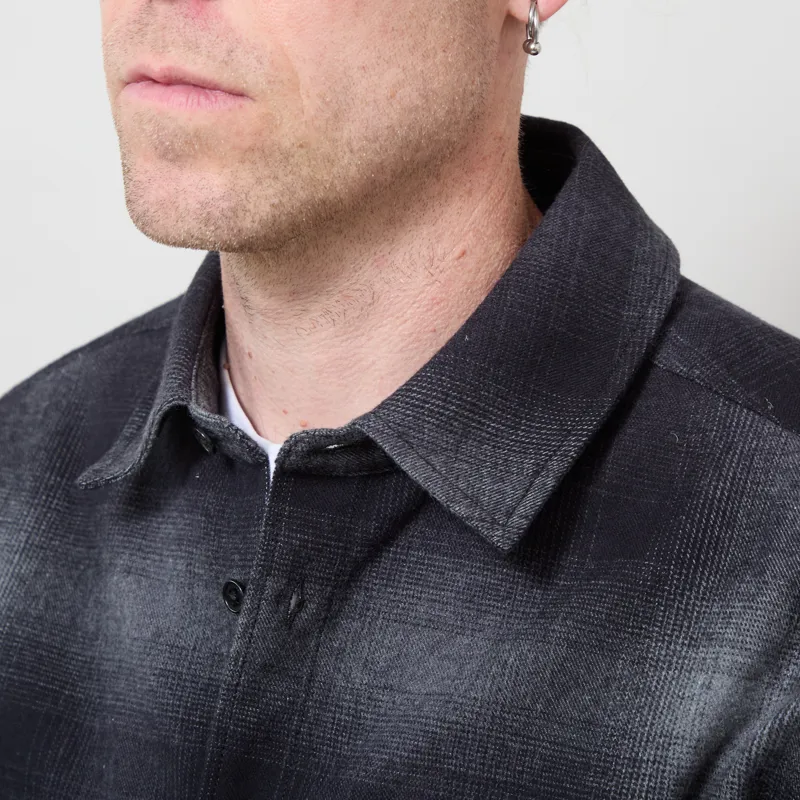 Belstaff Outpost Shirt Black Brushed Cotton Flannel-3