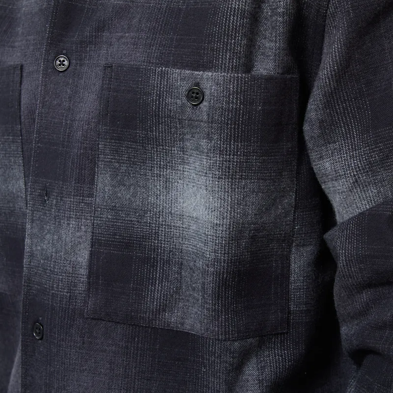 Belstaff Outpost Shirt Black Brushed Cotton Flannel-5