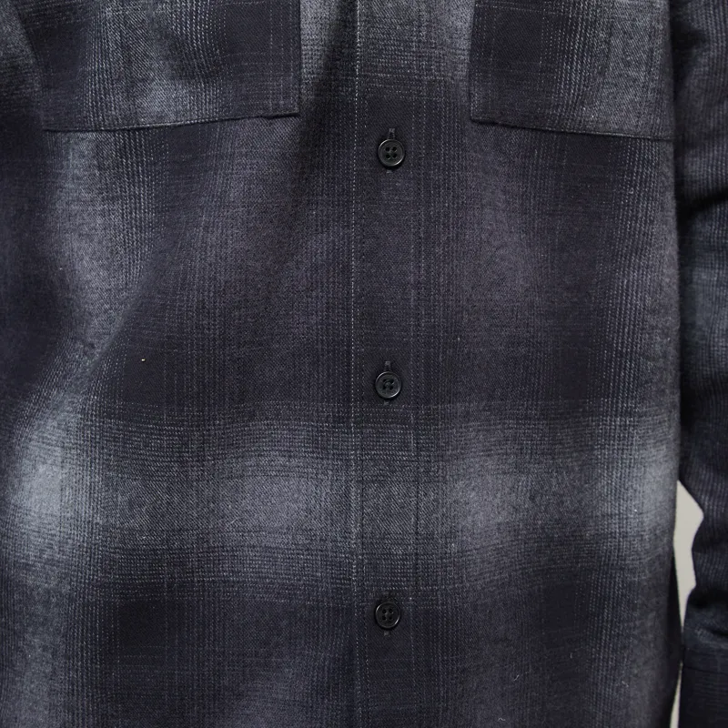 Belstaff Outpost Shirt Black Brushed Cotton Flannel-4