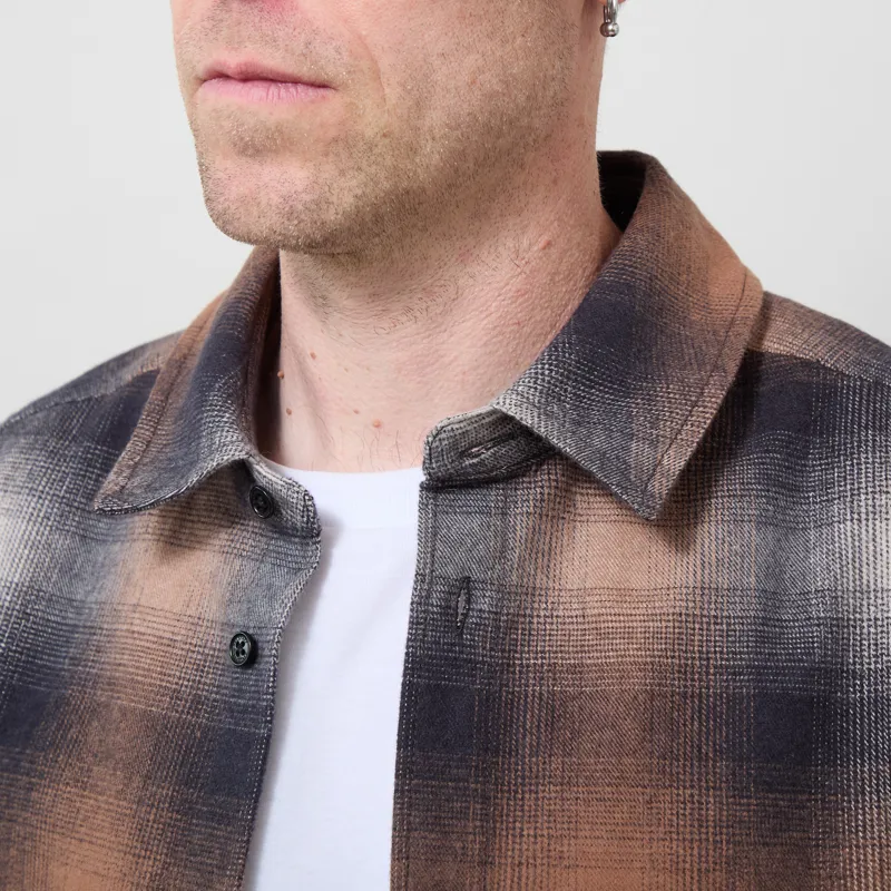 Belstaff Outpost Shirt Maple Brown Brushed Cotton Flannel-3