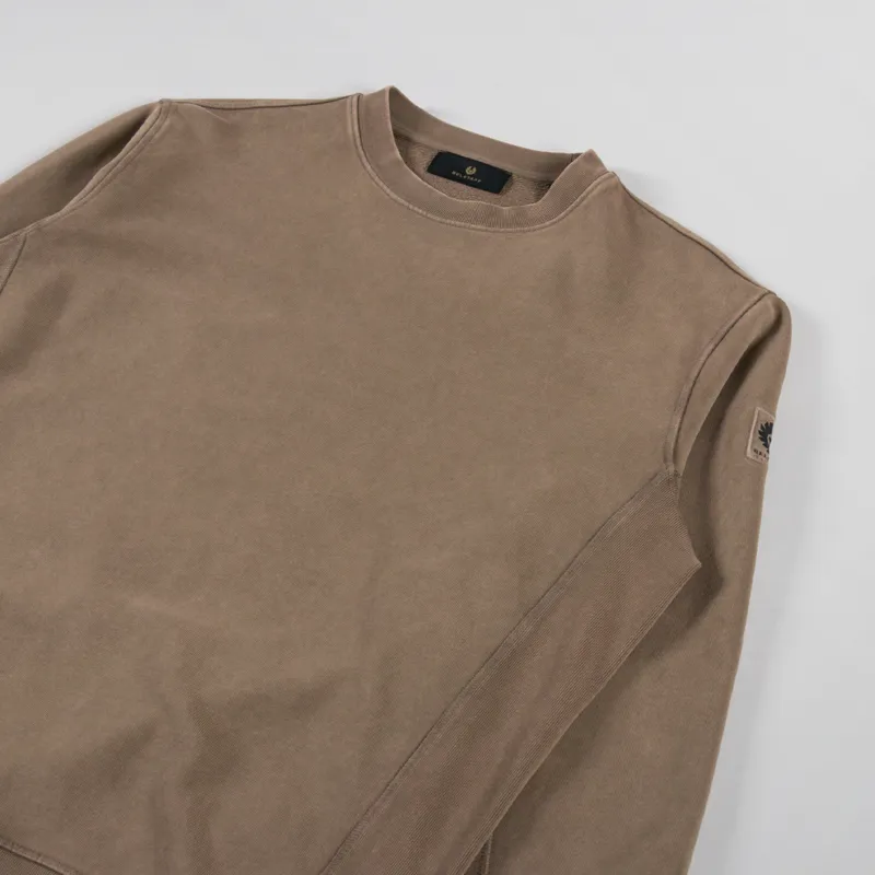 Belstaff Valley Garment Dye Sweatshirt Khaki Green-2