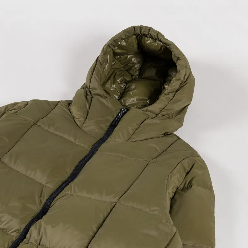 Taion Mountain Packable Volume Down Hoodie Olive-3