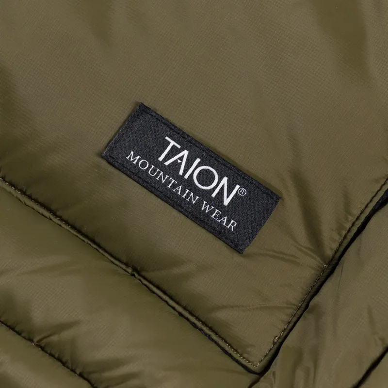 Taion Mountain Packable Volume Down Hoodie Olive-8