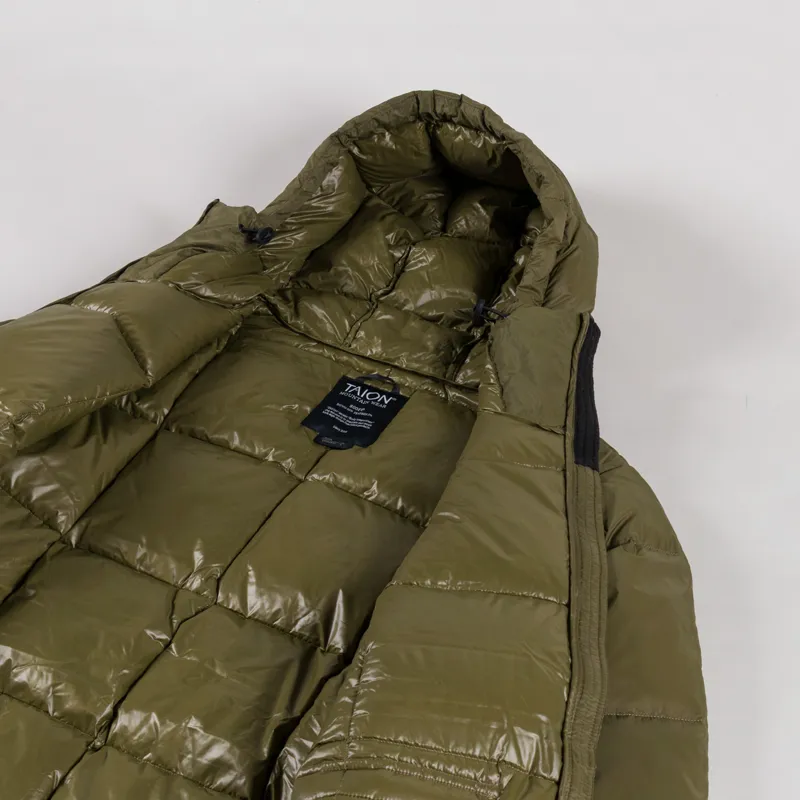 Taion Mountain Packable Volume Down Hoodie Olive-4