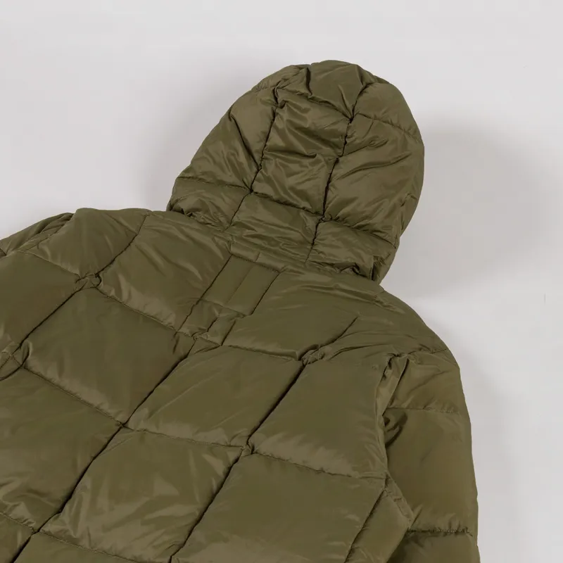 Taion Mountain Packable Volume Down Hoodie Olive-5