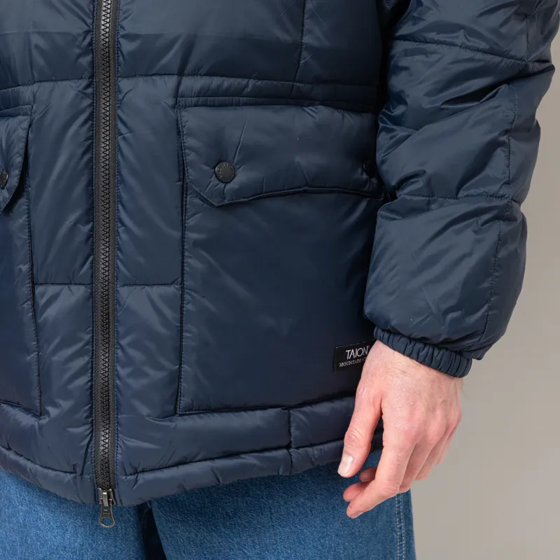 Taion Mountain Packable Volume Down Hoodie Dark Navy-9