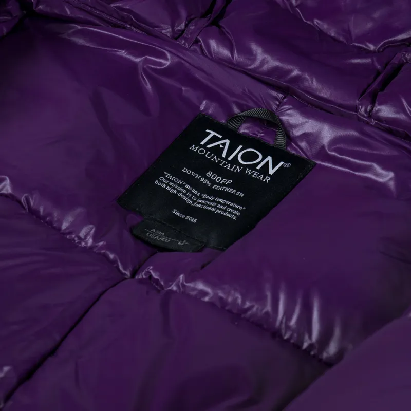 Taion Mountain Packable Volume Down Parka Dark Purple-7