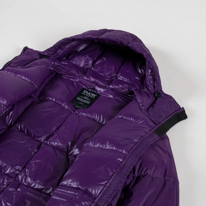 Taion Mountain Packable Volume Down Parka Dark Purple-4