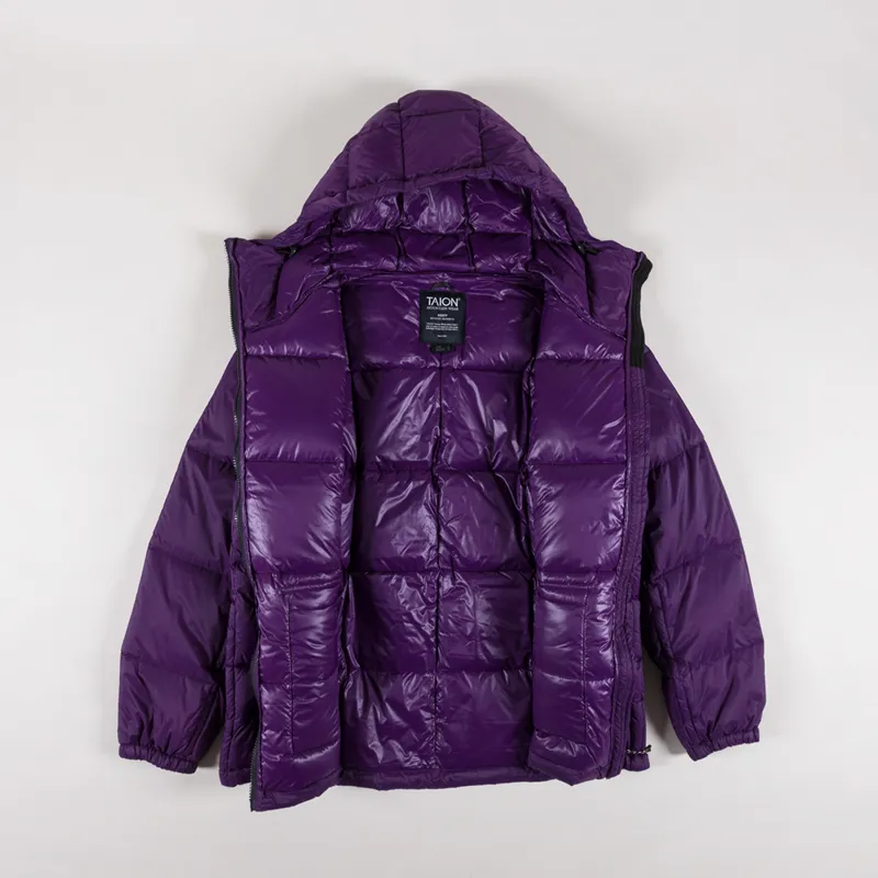 Taion Mountain Packable Volume Down Parka Dark Purple-1