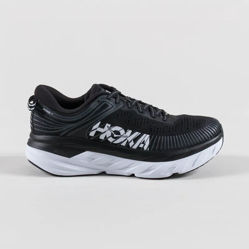 HOKA Bondi 7 Shoes Black White-2