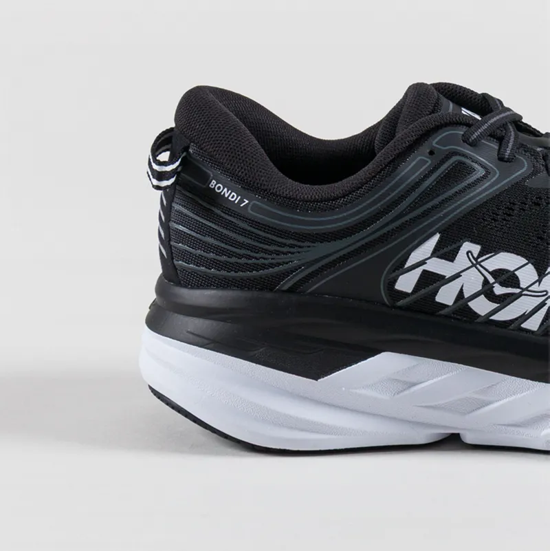 HOKA Bondi 7 Shoes Black White-4