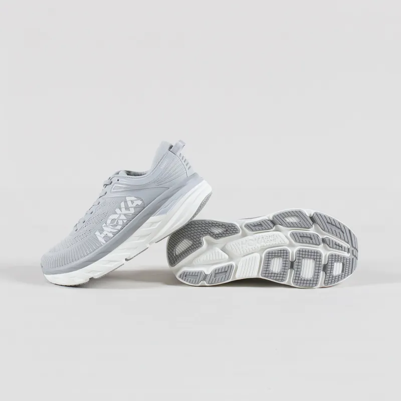 HOKA Bondi 7 Shoes Harbor Mist White-3