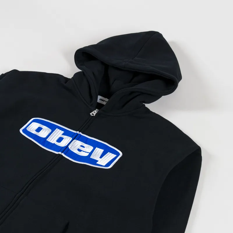 Obey Boxed In Extra Heavy Zip Hood Black-2