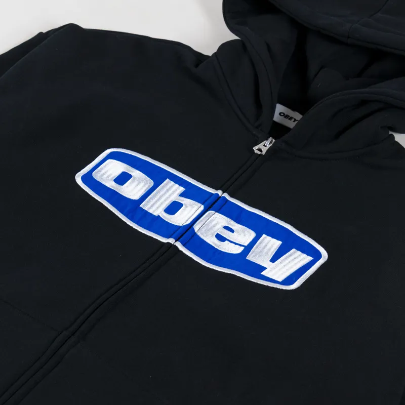 Obey Boxed In Extra Heavy Zip Hood Black-4