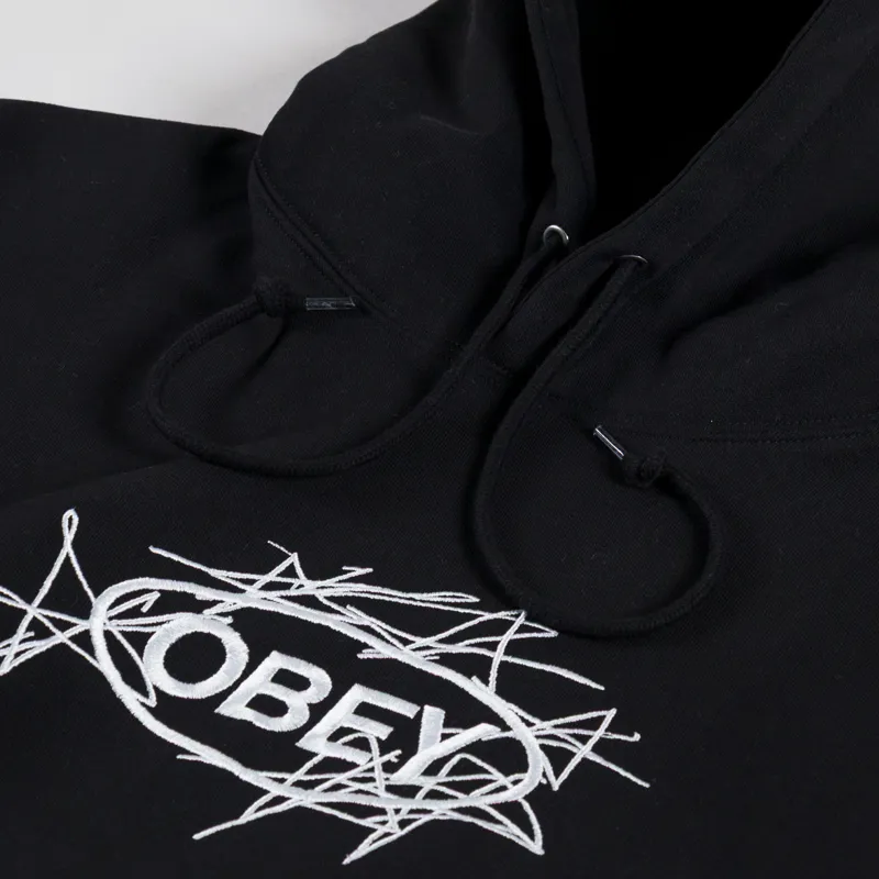 Obey Stars Hoodie Black-4