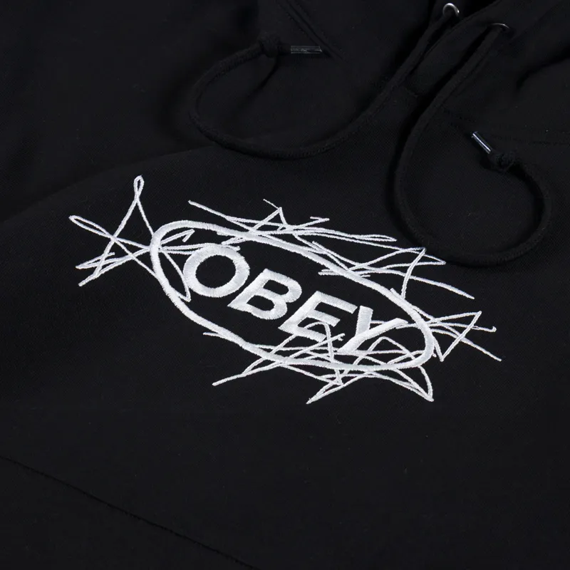 Obey Stars Hoodie Black-5