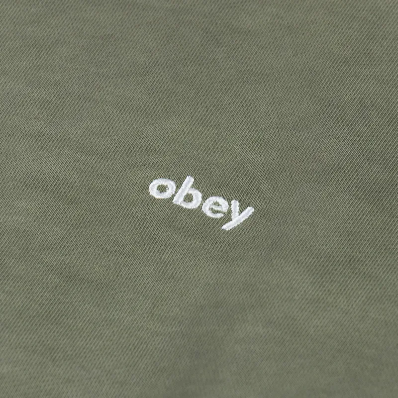 Obey Lowercase Pigment Crewneck Deep Lichen Green-4