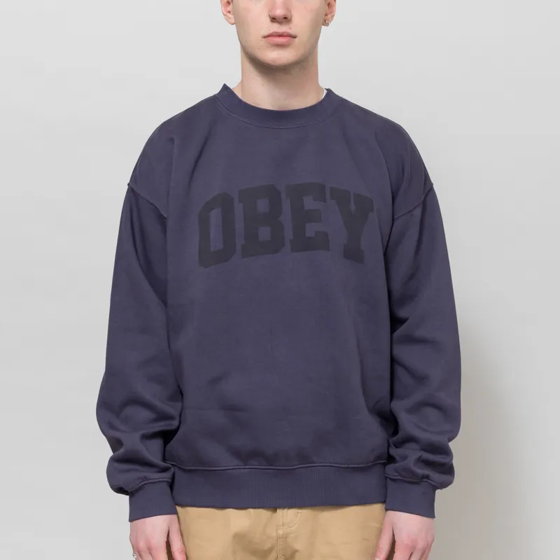 Obey Collegiate Pigment Crew Purple Velvet