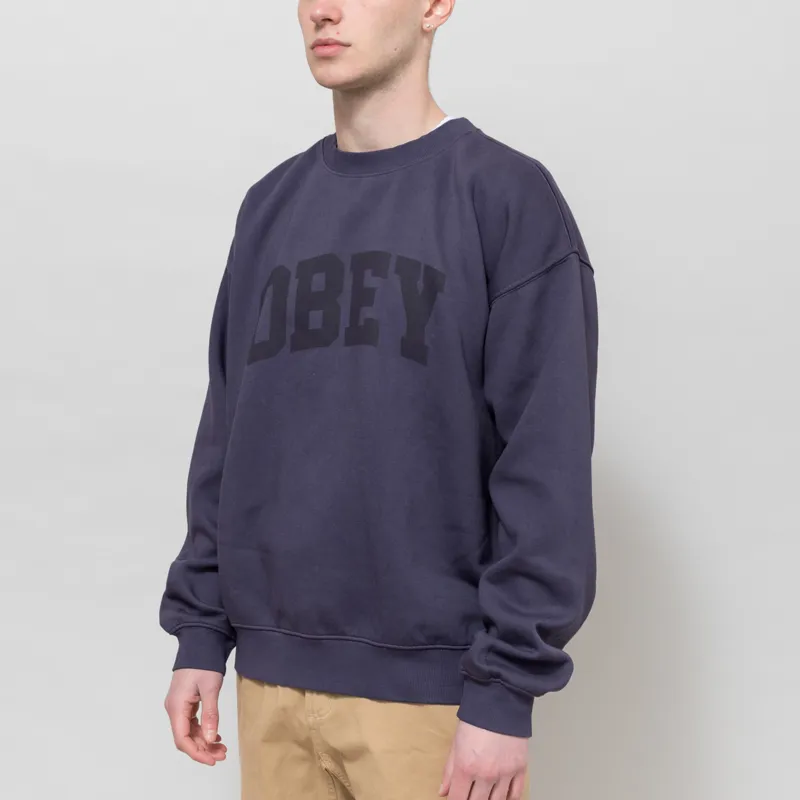 Obey Collegiate Pigment Crew Purple Velvet-1