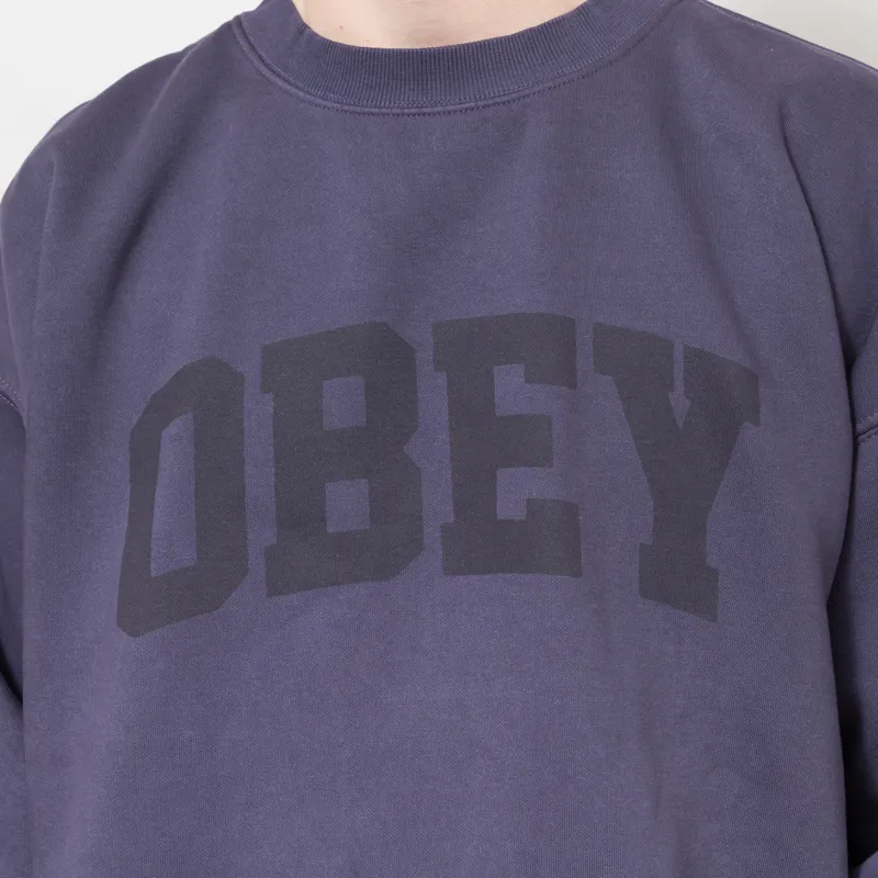 Obey Collegiate Pigment Crew Purple Velvet-4