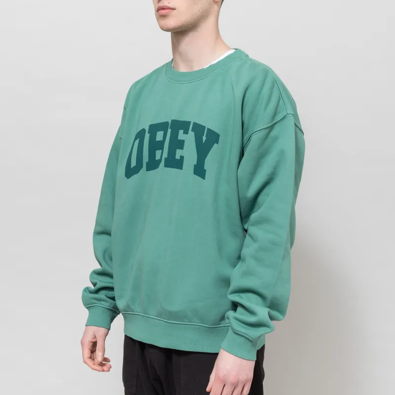 Obey Collegiate Pigment Crew Rainforest-1