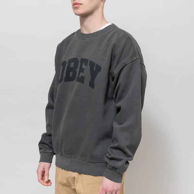 Obey Collegiate Pigment Crew Stretch Limo-1