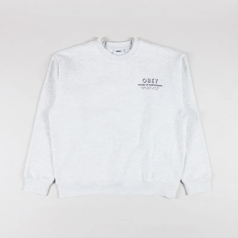 Obey House Of Subversion Crewneck Heather Grey-1