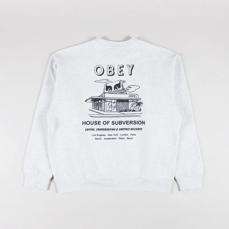 Obey House Of Subversion Crewneck Heather Grey