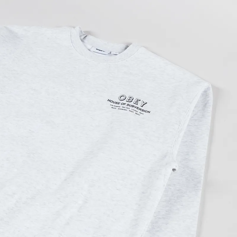 Obey House Of Subversion Crewneck Heather Grey-3