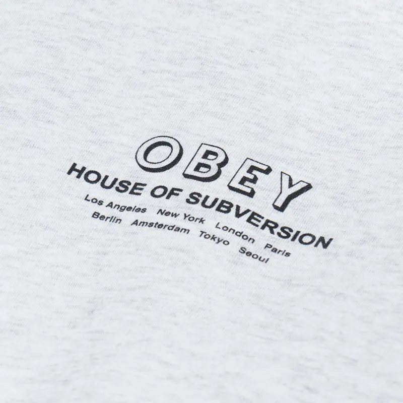 Obey House Of Subversion Crewneck Heather Grey-5