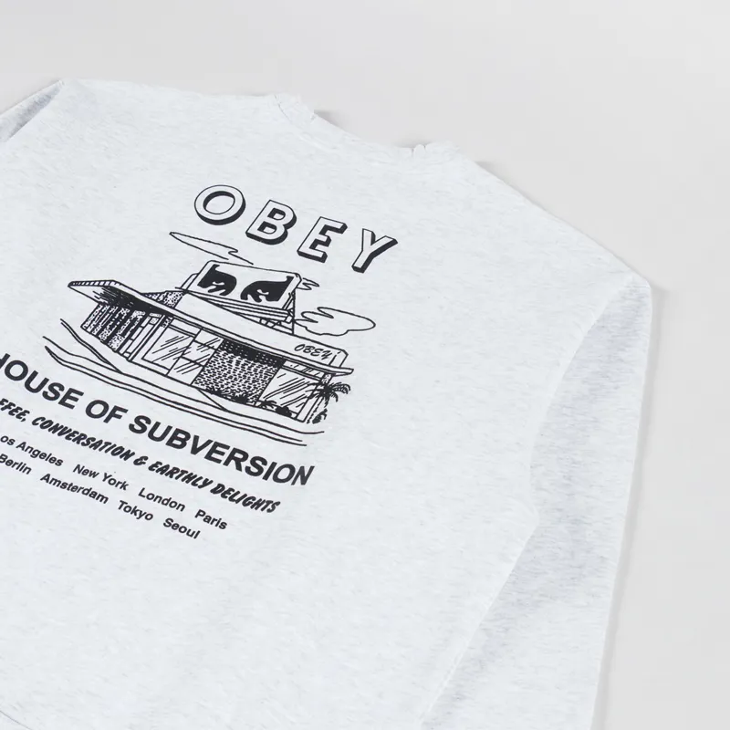 Obey House Of Subversion Crewneck Heather Grey-2