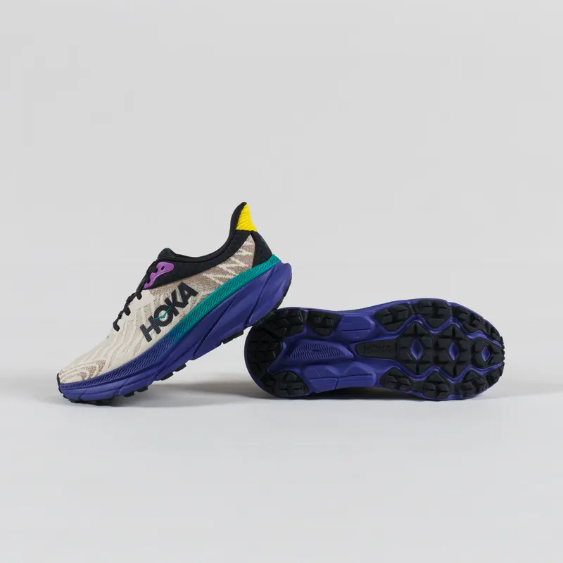 HOKA Challenger 7 Shoes Oatmeal Mountain Iris-3