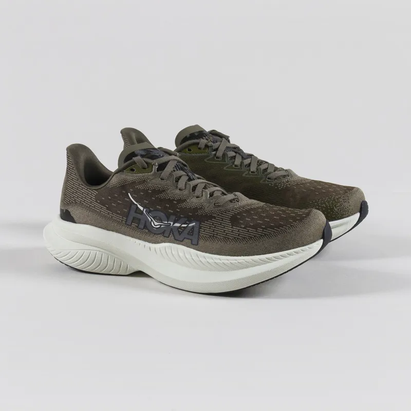 HOKA Mach 6 Shoes Antique Olive Truffle Salt