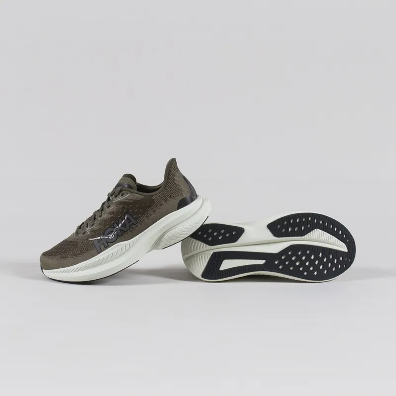 HOKA Mach 6 Shoes Antique Olive Truffle Salt-3