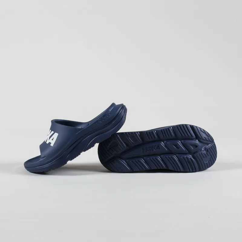 HOKA Ora Athletic Slide Varsity Navy White-3