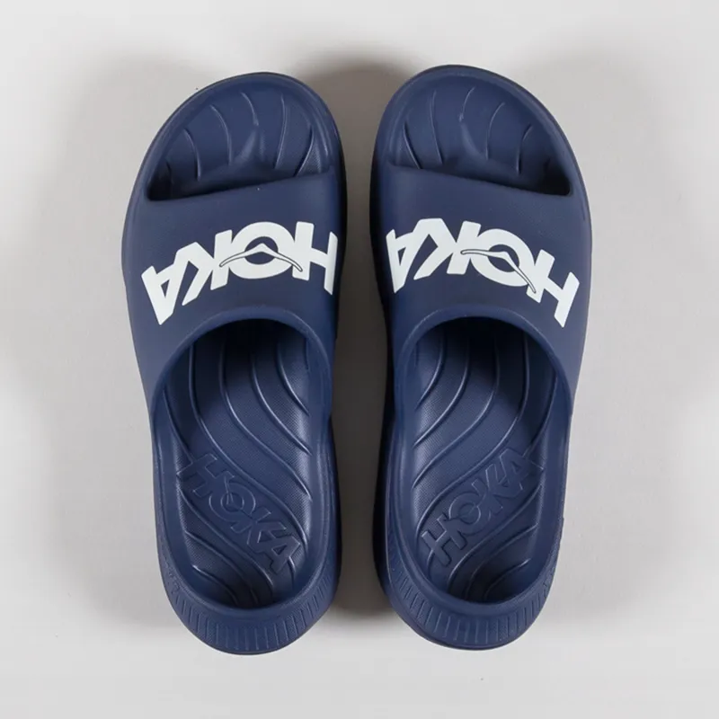 HOKA Ora Athletic Slide Varsity Navy White-6