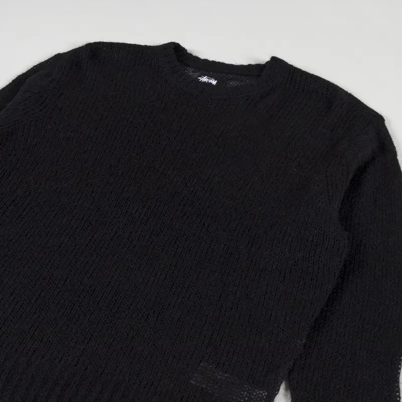 Stussy Mens S Loose Knit Sweater Jumper Black
