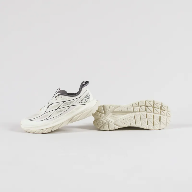 HOKA Mach Remastered Shoes Eggshell Asphalt Grey-3