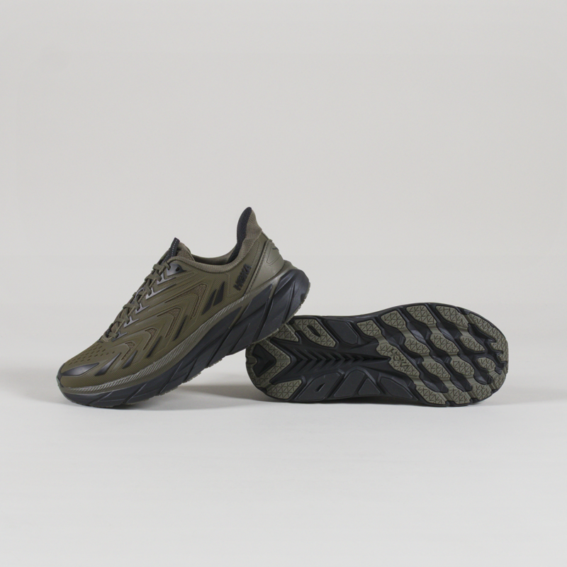 HOKA Clifton UTL Shoes Antique Olive Black-3