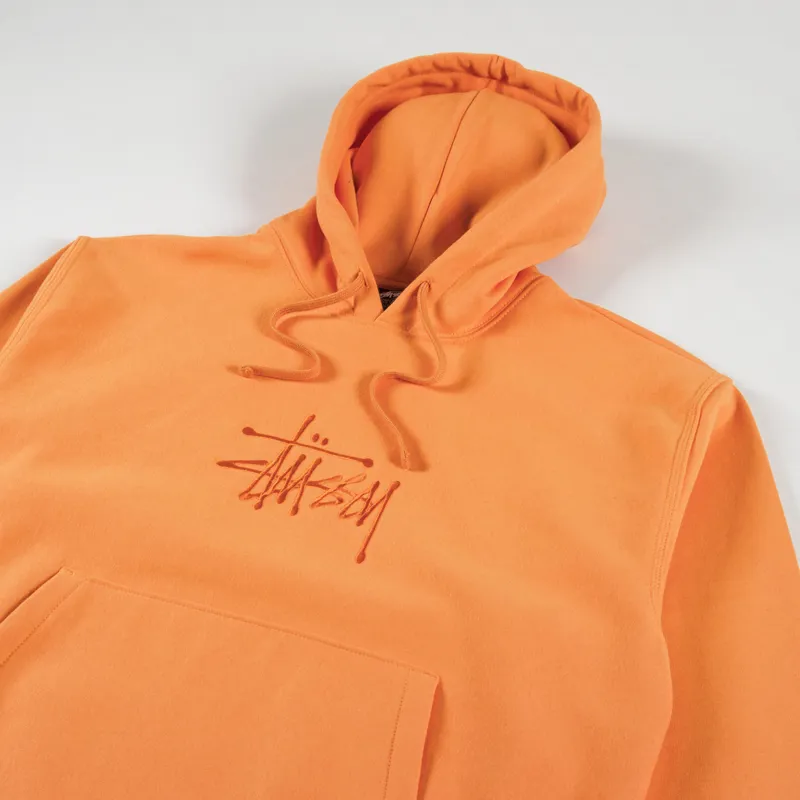 Stussy Basic Applique Hoodie Tangerine-2