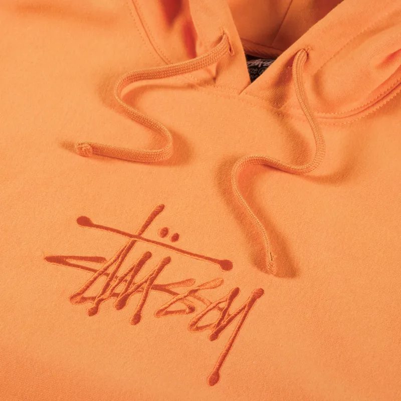 Stussy Basic Applique Hoodie Tangerine-4